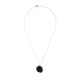Collier Argent Black Rose
