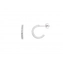 Boucles d'Oreilles Argent Demie Créoles Serties