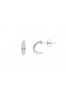 Boucles d'Oreilles Argent & Duo Solitaires Ronds