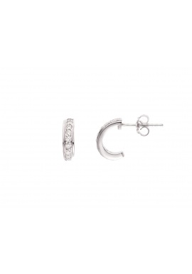 Boucles d'Oreilles Argent & Duo Solitaires Ronds