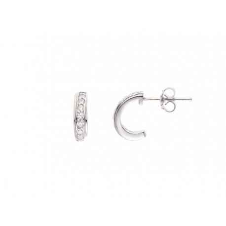 Boucles d'Oreilles Argent & Duo Solitaires Ronds