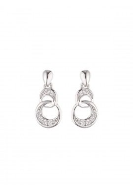 Boucles d'Oreilles Argent Motifs Cercles Pavés