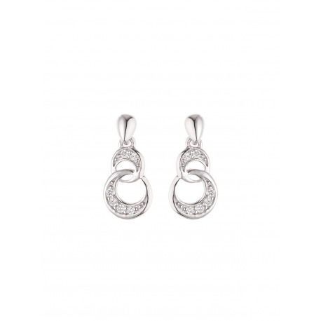 Boucles d'Oreilles Argent Motifs Cercles Pavés