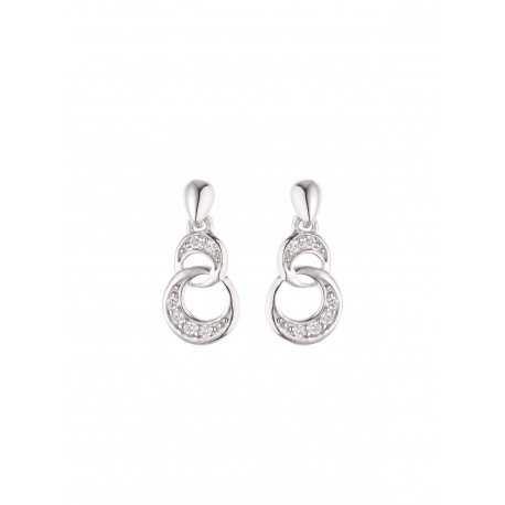 Boucles d'Oreilles Argent Motifs Cercles Pavés