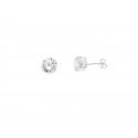 Boucles d'Oreilles Argent & Solitaires