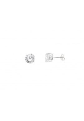 Boucles d'Oreilles Argent & Solitaires