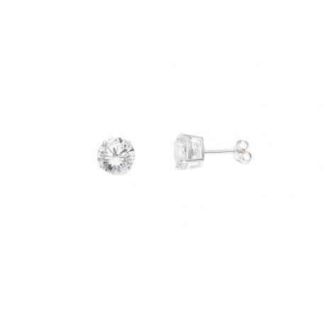 Boucles d'Oreilles Argent & Solitaires