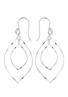 Boucles d'Oreilles Motifs Ellipses Mobiles Argent
