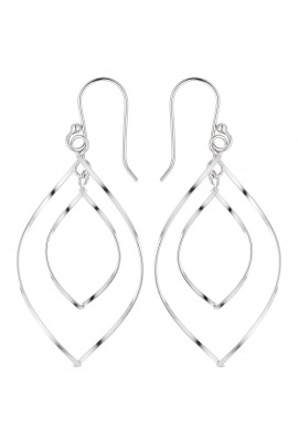 Boucles d'Oreilles Motifs Ellipses Mobiles Argent