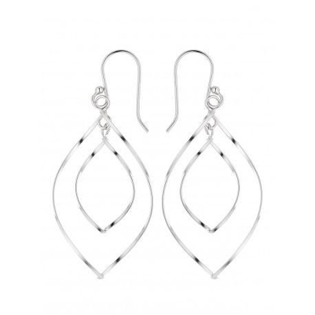 Boucles d'Oreilles Motifs Ellipses Mobiles Argent