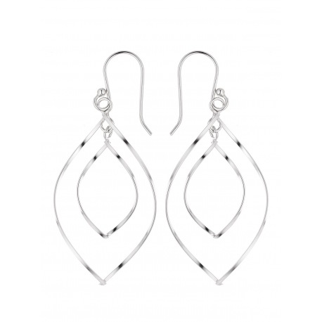 Boucles d'Oreilles Motifs Ellipses Mobiles Argent