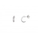 Boucles d'Oreilles Argent Demie Créoles Serties Rail