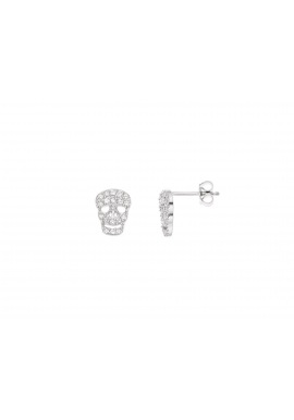 Boucles d'Oreilles Argent Motif Tête de Mort