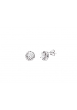 Boucles d'Oreilles Argent Pavage Rond