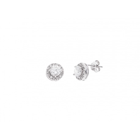 Boucles d'Oreilles Argent Pavage Rond