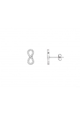 Boucles d'Oreilles Argent Motifs Infini Serties