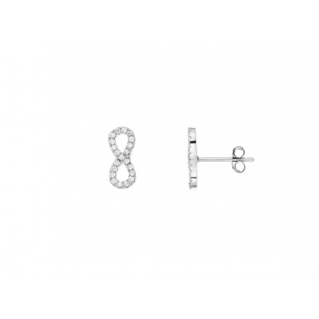 Boucles d'Oreilles Argent Motifs Infini Serties