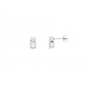 Boucles d'Oreilles Argent & Duo Solitaires Ronds