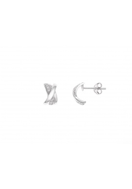 Boucles d'Oreilles Argent Motifs Nœuds Serties