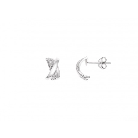 Boucles d'Oreilles Argent Motifs Nœuds Serties