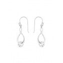 Boucles d'Oreilles Argent Articulées Pendantes & Solitaire