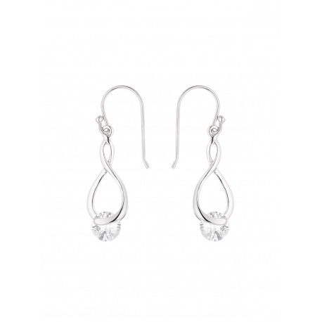 Boucles d'Oreilles Argent Articulées Pendantes & Solitaire