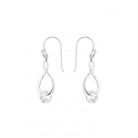 Boucles d'Oreilles Argent Articulées Pendantes & Solitaire