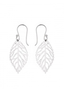 Boucles d'Oreilles Argent Motifs Feuilles Ouvragées Mobiles