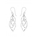 Boucles d'Oreilles Argent Motifs Ellipses Triples Mobiles