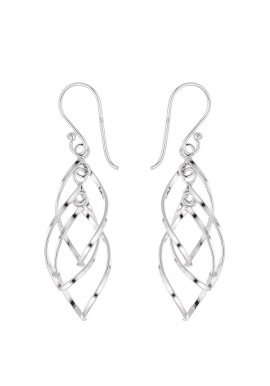 Boucles d'Oreilles Argent Motifs Ellipses Triples Mobiles