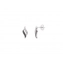 Boucles d'Oreilles Motifs Fleurs Argent & et Noirs