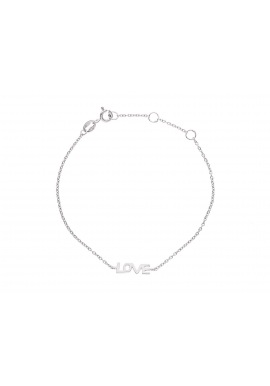 Bracelet Argent & motif Coeur pavés