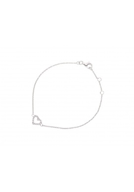 Bracelet en Argent avec Motif Central Cœur