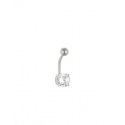 Piercing de Nombril en Argent & Solitaire