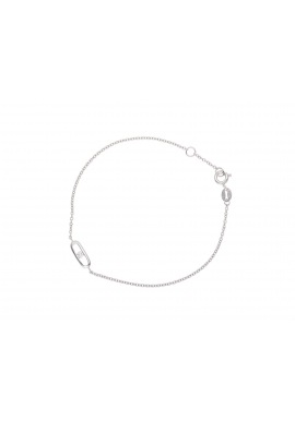 Bracelet en Argent Motif Central & Solitaire