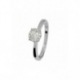 Bague SOLITAIRE Diamants 0,35 Cts & Or Blanc 375 Millièmes