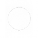 Collier Solitaire Diamants 0,10 Cts & Or Blanc 375 Millièmes