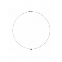 Collier Solitaire Diamants 0,15 Cts & Or Blanc 375 Millièmes