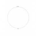 Collier Solitaire Diamants 0,25 Cts & Or Blanc 375 Millièmes