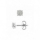 Boucles d'Oreilles Solitaire Diamants 0,20 Cts (2 x 0,10 Cts) - Or Blanc 375 Millièmes