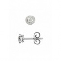 Boucles d'Oreilles Solitaire Diamants 0,30 Cts (2 x 0,15 Cts) & Or Blanc 375 Millièmes
