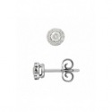 Boucles d'Oreilles Solitaire Diamants 0,30 Cts (2 x 0,15 Cts) & Or Blanc 375 Millièmes