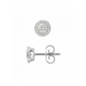 Boucles d'Oreilles Solitaire Diamants 0,50 Cts (2 x 0,25 Cts) & Or Blanc 375 Millièmes