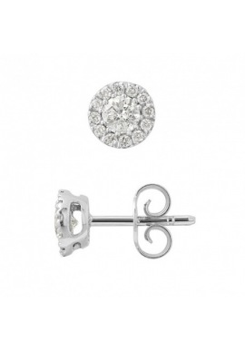 Boucles d'Oreilles Solitaire Diamants 0,50 Cts (2 x 0,25 Cts) & Or Blanc 375 Millièmes