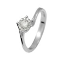 Bague SOLITAIRE Diamants 0,25 Cts & Or Blanc 375 Millièmes