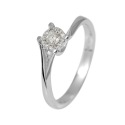 Bague SOLITAIRE Diamants 0,15 Cts & Or Blanc 375 Millièmes