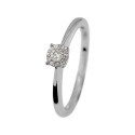 Bague SOLITAIRE Diamants 0,10 Cts & Or Blanc 375 Millièmes