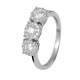 Bague "Trilogy" Diamants 0,75 Cts (3 x 0,25 cts) & Or Blanc 375 Millièmes