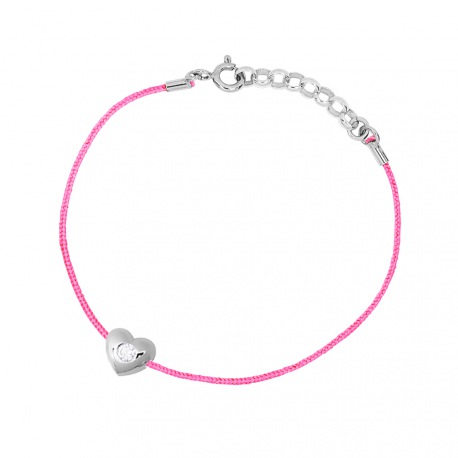 Bracelet Cœur Véritable Diamant 0,05 Carats