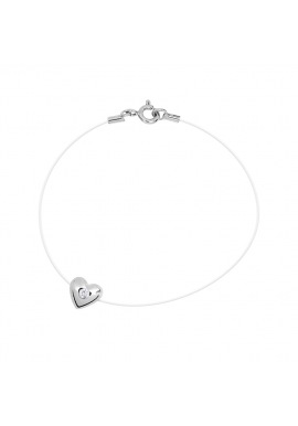 Bracelet Cœur Véritable Diamant 0,03 Carats